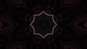 Seamless sparkling kaleidoscope 4K loop on black background