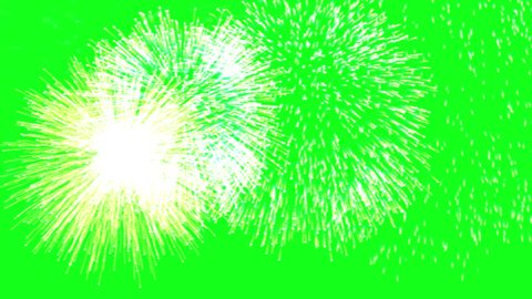 animated fireworks on green screen