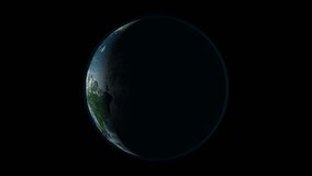 Earth 1029: Earth horizon one minute rotate (Loop with Matte).