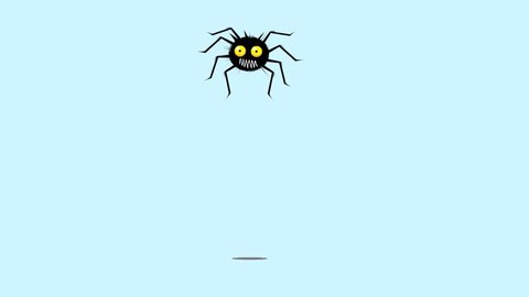 Funny cute spider. Cartoon animation.