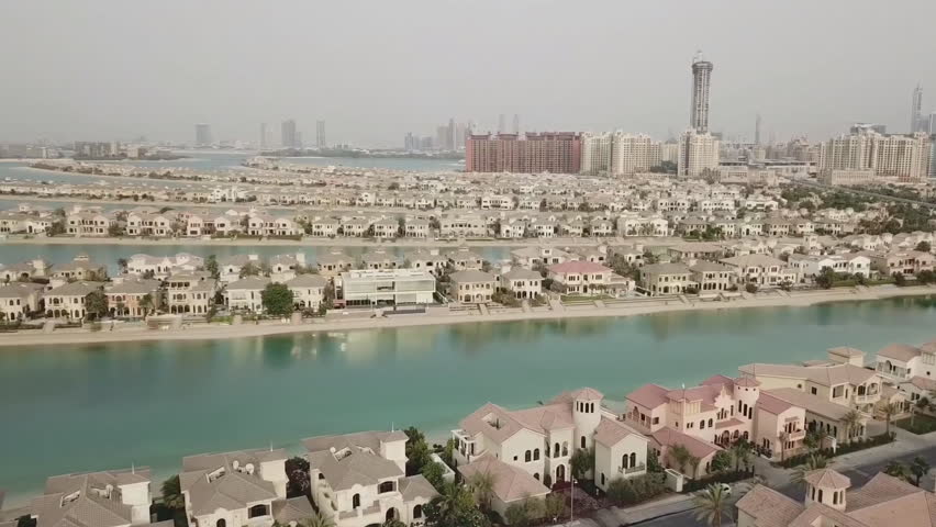 An Artificial Jumeirah Palm Island On Sea, Dubai, United Arab Emirates (aerial photography)