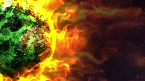Fiery Earth and Flames Animation, Global Warming Concept, Rendering, Background, Loop, 4k
 Stock Video