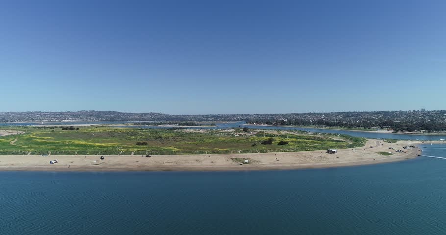 Mission Bay looking north, trucking shot.