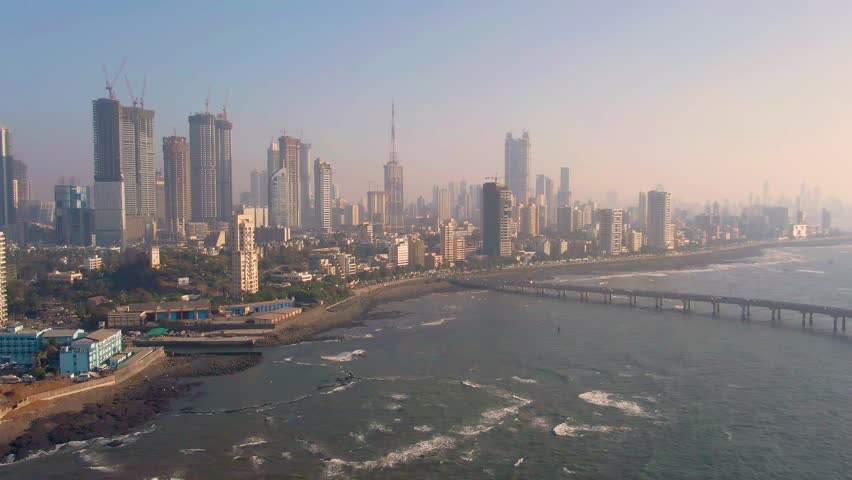 Mumbai, India, Worli sea link bridge, 4k aerial drone footage  | Shutterstock HD Video #1029022766