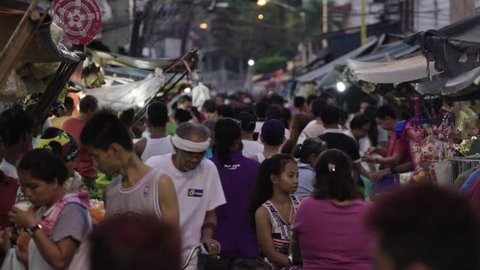 MANILA, PHILIPPINES - CIRCA JANUARY 2017: A crowded market in Manila