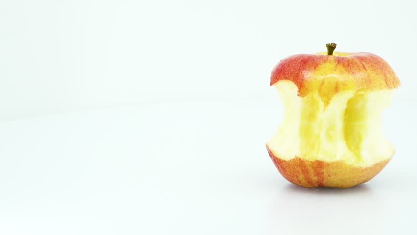 4k 3840 x 2160 Rotating Loop-able 360 Degree Rotation of Eaten Apple Frame Right