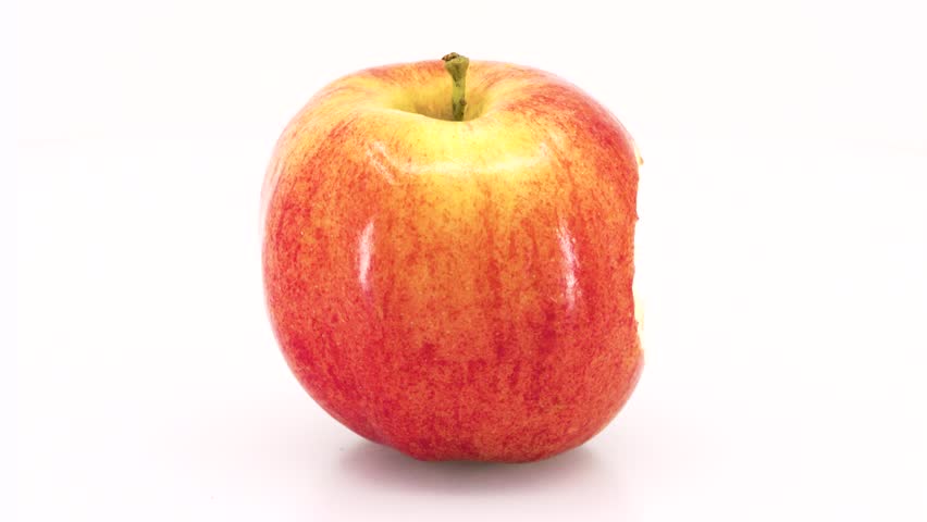 4k 3840 x 2160 Rotating Loop-able 360 Degree Rotation of Apple with Bite Center Screen