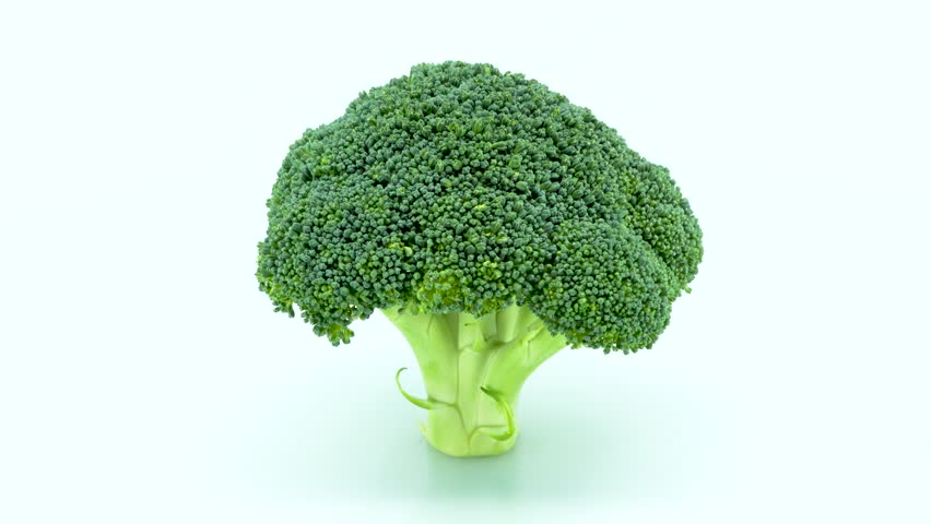 Broccoli bunch center frame in 4k 3840 x 2160 Rotating Loop-able 360 Degree Rotation