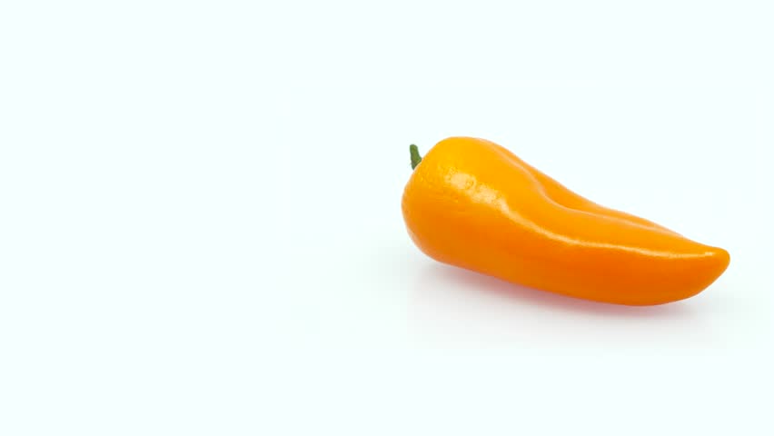 Orange Sweet Pepper Frame Right in 4k 3840 x 2160 Rotating Loop-able 360 Degree Rotation
