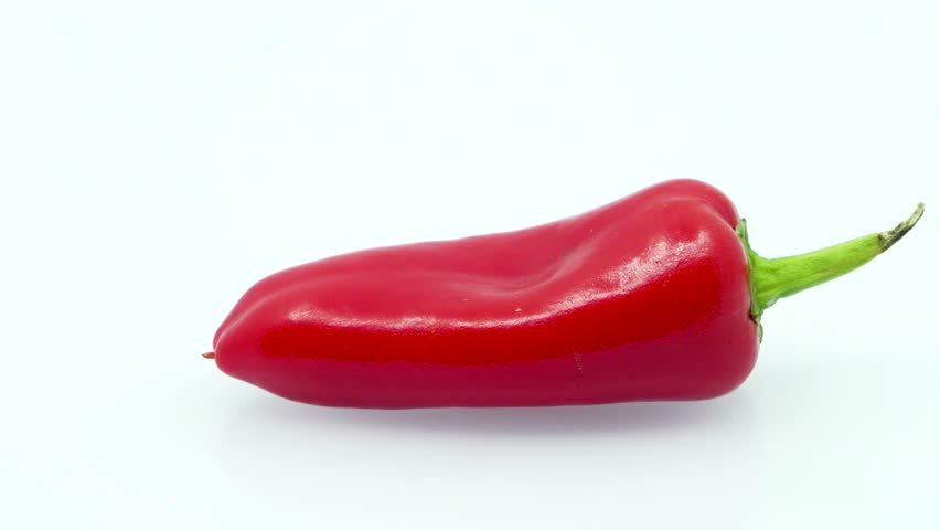 Red sweet pepper center screen in 4k 3840 x 2160 Rotating Loop-able 360 Degree Rotation