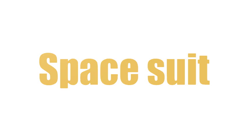 Space Suit Word Cloud Animated Isolated On White