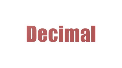 Decimal Word Cloud Animated Isolated