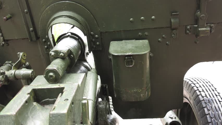 details of artillery close-up, museum exhibit
