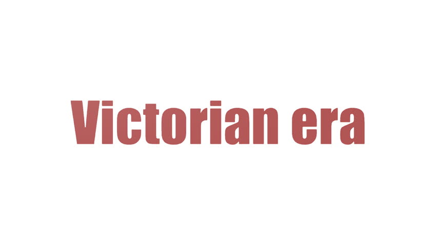 Victorian Era Word Cloud Animated On White Background