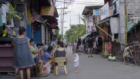 MANILA, PHILIPPINES - CIRCA JANUARY 2017: A neighborhood in Manila slums