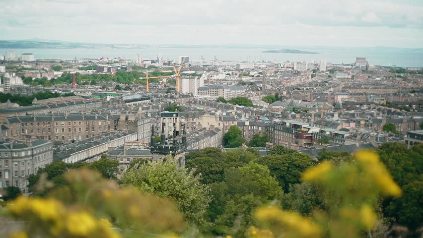 Edinburgh views from a hill of Calton Hill.