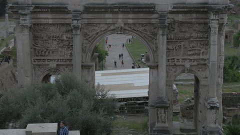 Italy, Rome - September, 2016: The Arch of Septimius Severus, in Rome.