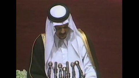 CIRCA 1983 - Prince Faisal of Saudi Arabia condemns the Soviet invasion of Afghanistan in the 1980s.