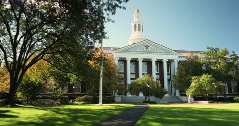 Boston, Massachusetts, USA – October 18, 2018: Harvard Business ivy league school building in Cambridge Massachusetts USA.