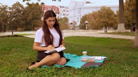 girl eating snack outdoor HD video prores