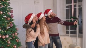 Family celebrating winter event. HD video prores