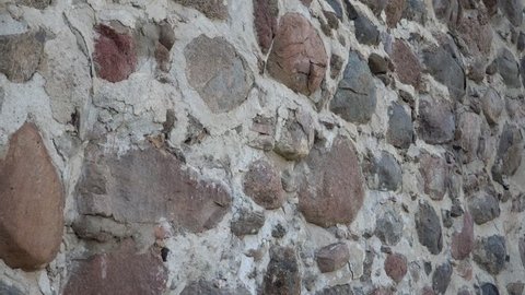 Stone Wall Closeup View Medieval Castle Stock Footage Video (100% ...