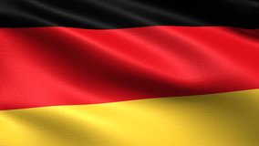 Realistic flag of Germany, Seamless looping with highly detailed fabric texture, 4k resolution