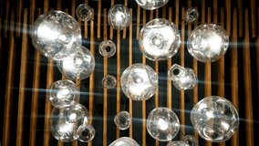 Big bulb lamp lighting in interior with wood elements. Close up 4k footage. - Powered by Shutterstock - Get 15% off with code: PIKWIZARD15