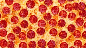 A video of the background pepperoni pizza. Footage.
