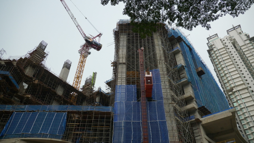 kuala lumpur city center downtown complex construction panorama 4k malaysia