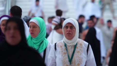 MAKKAH, SAUDI ARABIA - April 20: Muslim pilgrims circumambulate the Kaaba at Masjidil Haram on April, 2015 in Makkah, Saudi Arabia. Muslims all around the world face the Kaaba during prayer time.