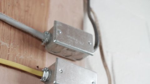 Metal Electrical Boxes Mounted to Wall SLIDE RIGHT