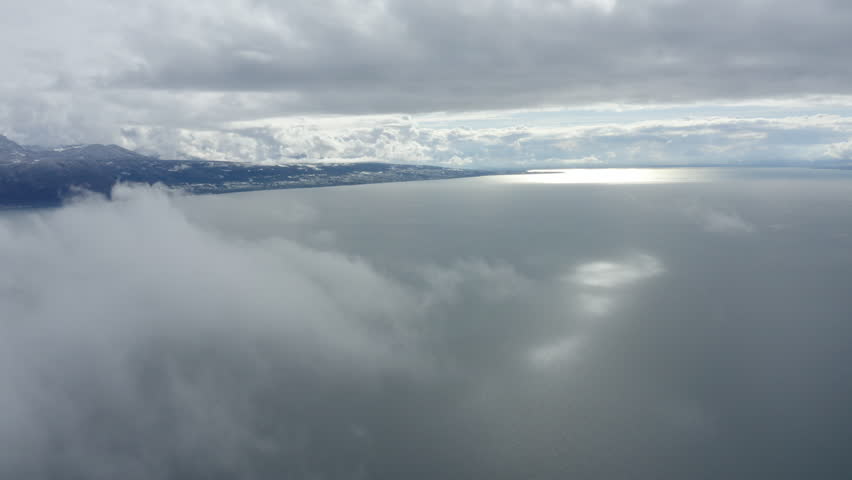 Aerial Shot Flying Towards Fog Patch Stock Footage Video (100% Royalty ...