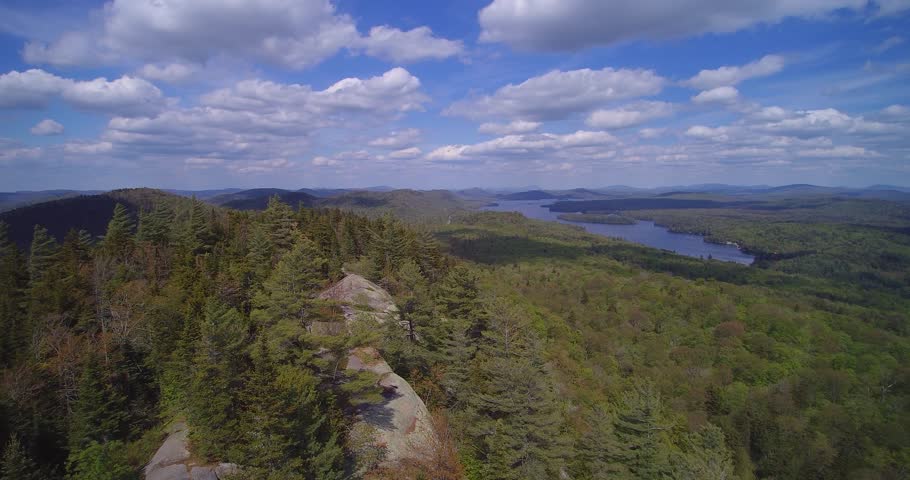 Fire tower drone shot bald mountain adirondacks new york