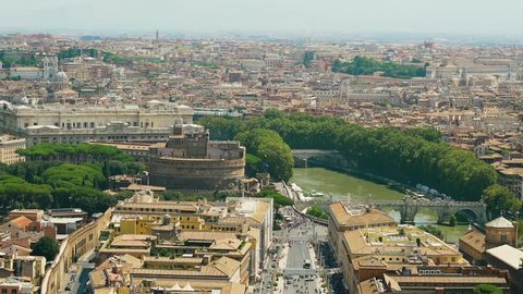 Saint'Angelo castle, Rome, Italy 4k zoom lens