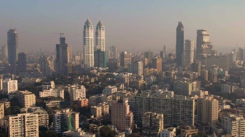 Nice day in Mumbai, India aerial view, 4k drone footage