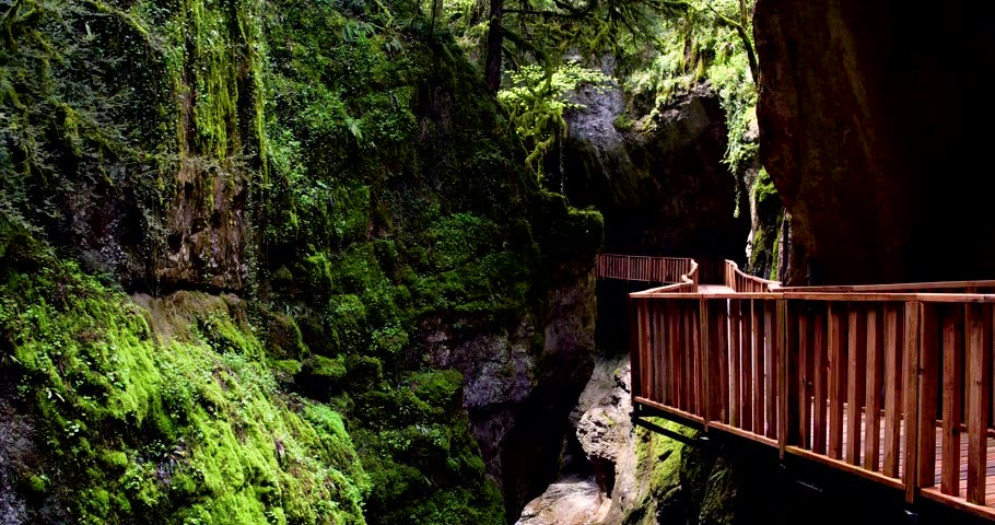 wooden footpath in the canyon