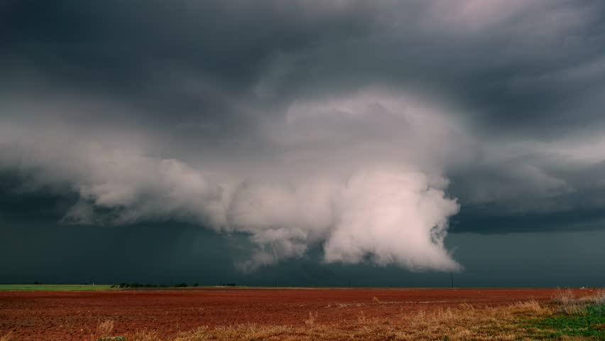 Tornado Warned Supercell Forms A New Wall Cloud - Time Lapse