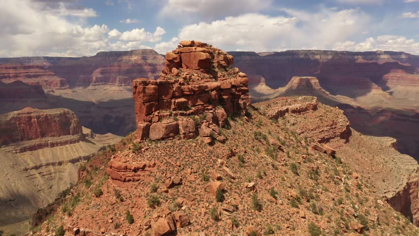 Grand Canyon National Park Arizona Colorado River Sunny Summer Aerial 4K