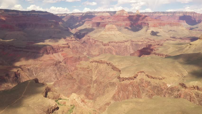 Grand Canyon National Park Arizona Colorado River Sunny Summer Aerial 4K