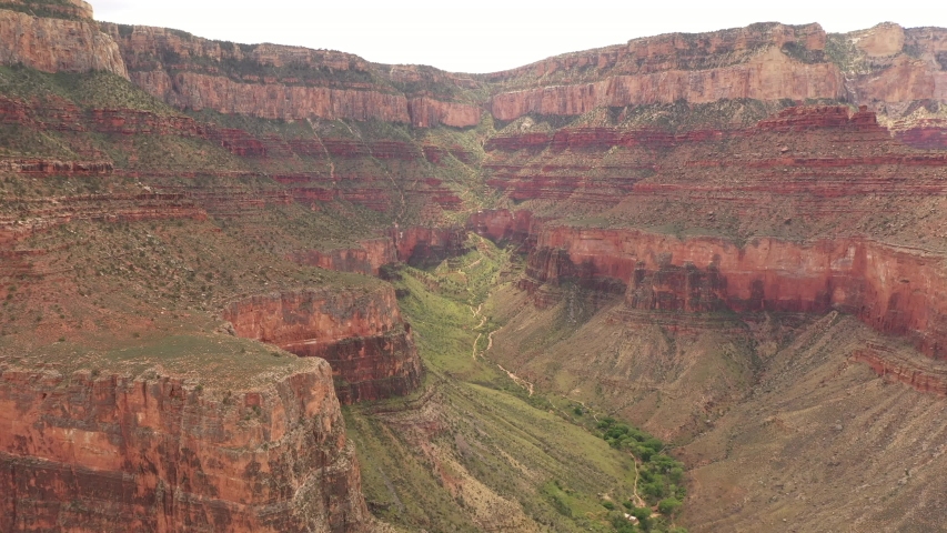 Grand Canyon National Park Arizona Colorado River Sunny Summer Aerial 4K
