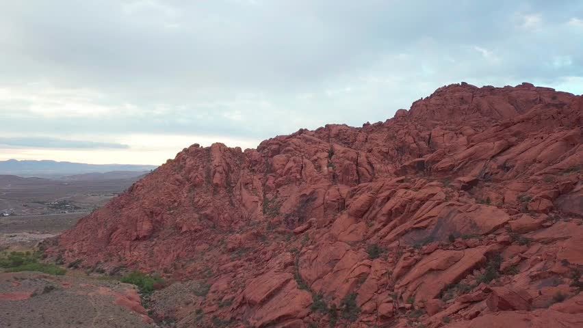 Red Rock Canyon National Conservation Area and Park Near Las Vegas Nevada Drone Aerial Footage 1 Flying Forward