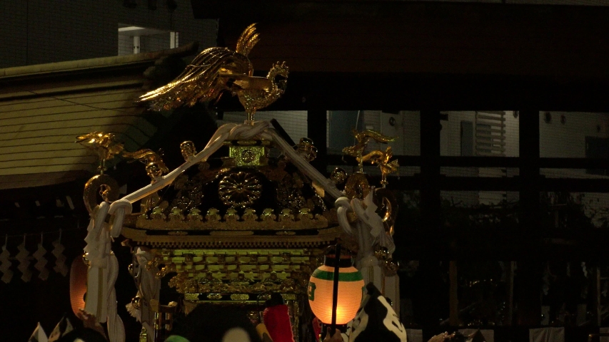 FUCHU, TOKYO, JAPAN - 5 MAY 2019 : Scenery of KURAYAMI MATSURI (Darkness Festival).