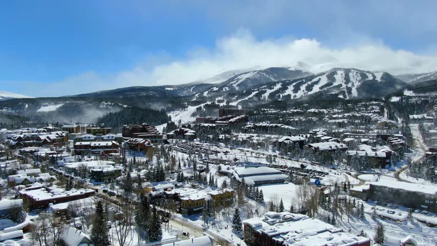 11 seconds drone footage of Breckenridge, Colorado, USA. March 2019