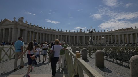 Italy, Rome - September, 2016: Tourists in Saint Peter's Square, Vatican.