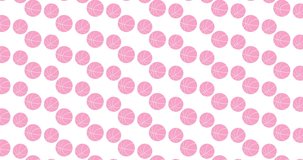 Ladies basketball themed background video clip motion backdrop video in a seamless repeating loop. Illustrated pink color basketballs sports icon pattern white background high definition video