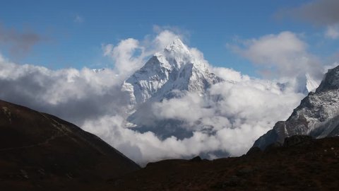 Ama dablam is a mountain in the Himalaya range of eastern Nepal. The main peak is 6,812 metres.Ama dablam is one of the most beautiful mountain in the World 