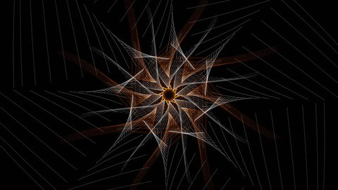 Looping symmetrical concentric abstract motion design on black background