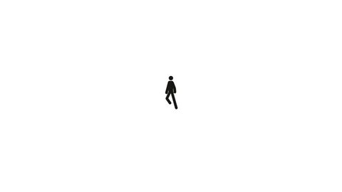 Walk Cycle Stickman Animation On White Stock Footage Video (100% ...