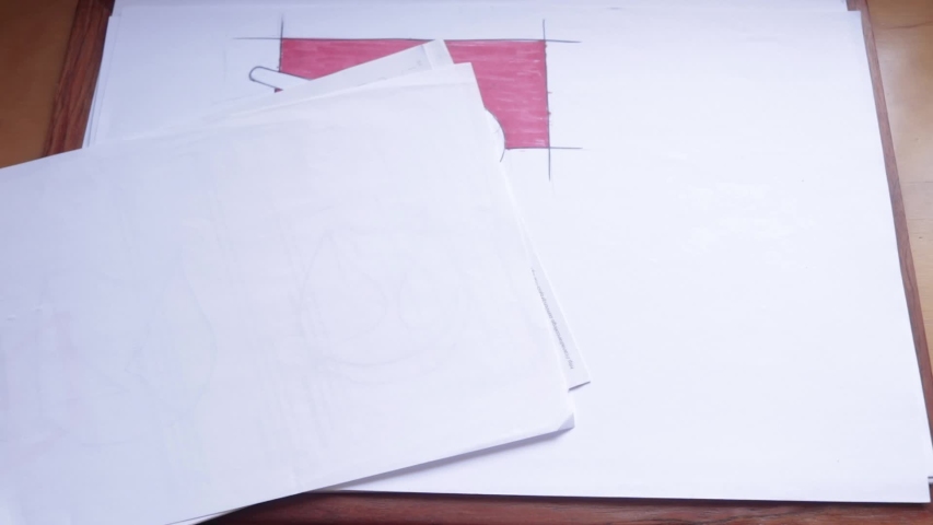 Top view, close-up. Male hand put a vr headset on wooden desk. Virtual reality for home. Virtual reality gadget to use with a mobile phone. 3d experience with a vr headset